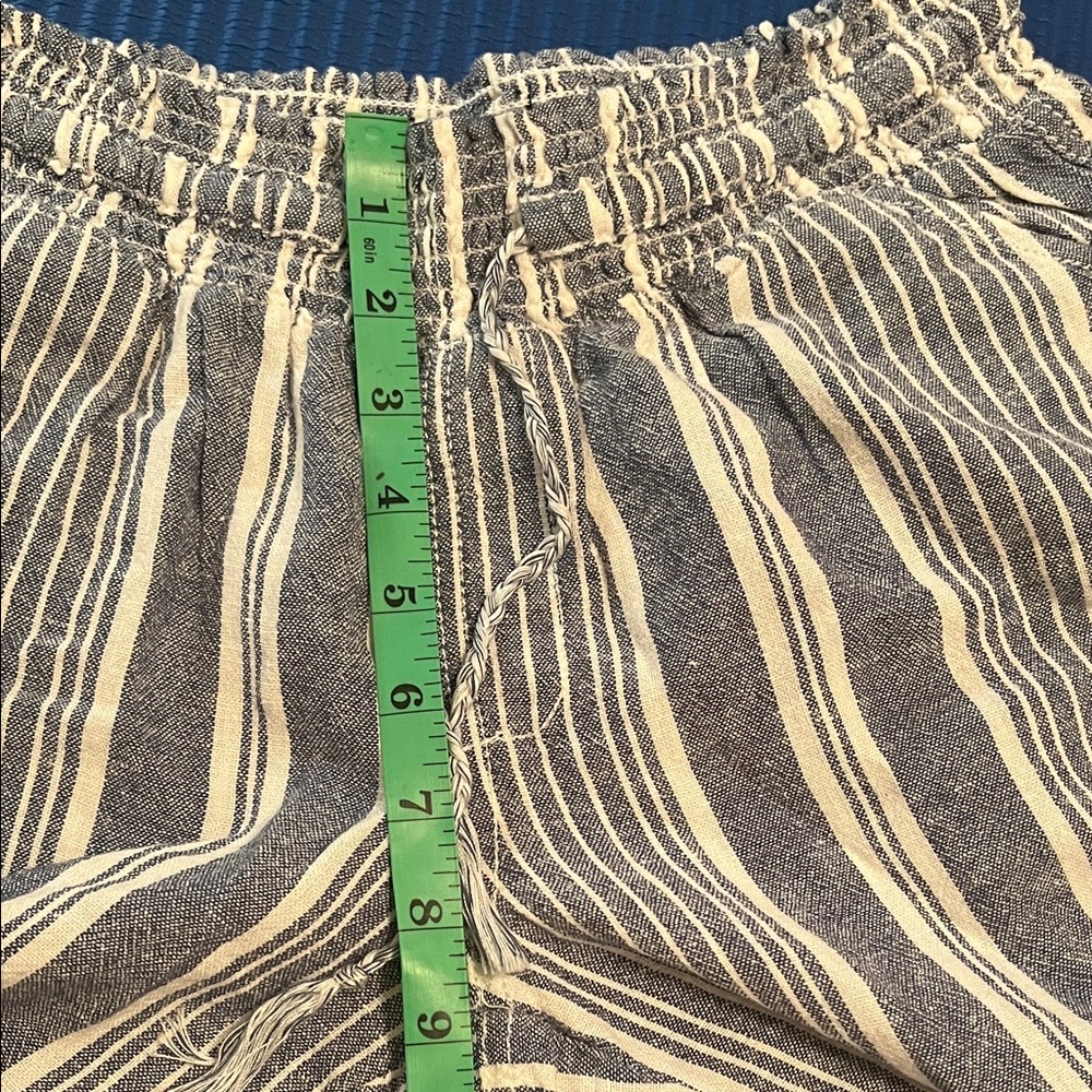 Rewash Blue and White Vertical-Stripe Wide Leg Pants - Picture 4 of 8